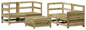 3250815 vidaXL Set canapea de grădină, 5 piese, lemn de pin tratat