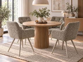 Scaun rotativ de dining MORIX, bej inchis/casmir