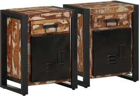 vidaXL Noptiere 2 buc. Lemn masiv de mango dur, multicolor