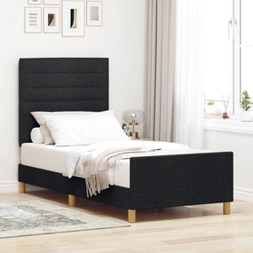 vidaXL Cadru de pat, negru, 80x200 cm, textil