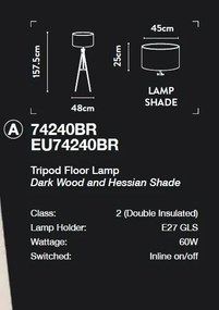 Lampadar/Lampa de podea cu trepied Belle
