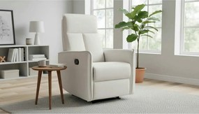 Fotoliu recliner NIKOS, stofa clasica bej deschis - Brego 22, 72x86/15