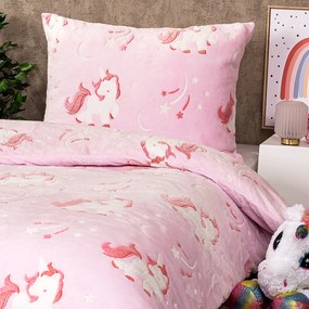 Lenjerie de pat luminoasă din microflanel 4Home Fairytale, 140 x 200 cm, 70 x 90 cm