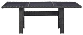 Set mobilier de exterior, 11 piese, negru, poliratan