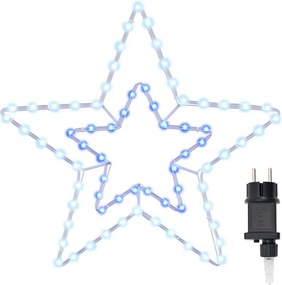 vidaXL Steaua de Crăciun cu 72 LED Alb Rece 51,5 x 50 x 0,65 cm Fier