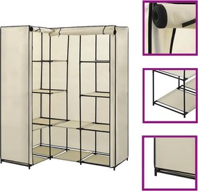 vidaXL Șifonier de colț, crem, 130 x 87 x 169 cm