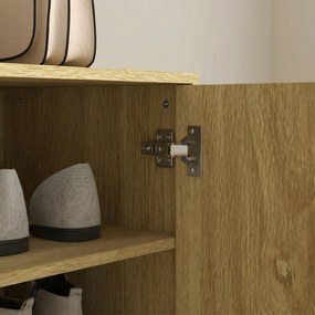 HOMCOM Dulap Pantofi 5 Niveluri cu Rafturi Reglabile, Picioare Metalice, Design Elegant Stejar, Stabil și Sigur, 80x38x110 cm | Aosom Romania