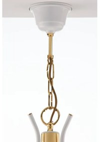 Jupiter 2085 - Candelabru pe lanț SAMBA 3xE27/15W/230V alb/auriu