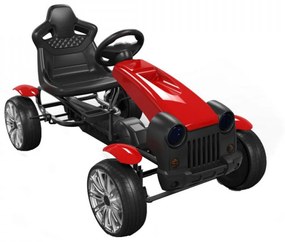 Kart cu pedale pentru copii NOVOKIDS® Matador Retro Kart PRO, 3-8 ani , Maxim 30 kg, Roti din cauciuc EVA, Carena, Structura metalica, Frana de mana,