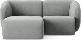 Colțar gri cu tapițerie din chenille (cu colț pe partea stângă/cu șezlong) Lani – Makamii