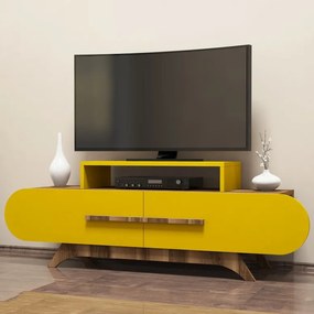 Comoda TV Rose - Walnut, Yellow