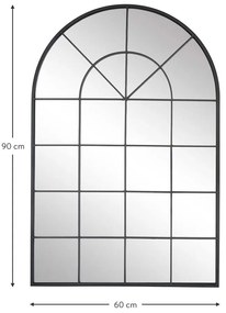 Oglindă de perete cu ramă metalică neagră Westwing Collection Clarita, 60 x 90 cm