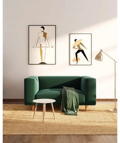 Fotoliu de relaxare verde închis cu tapițerie din catifea Kukumo – Ame Yens