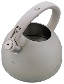 Ceainic cu fluier Klausberg KB-7912, 2.5 l, Maner cu efect de lemn, Inductie, Gri deschis