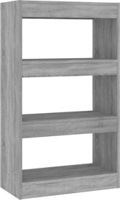 vidaXL Bibliotecă/Separator cameră, gri sonoma, 60x30x103 cm, PAL