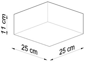 Plafonieră gri 25x25 cm Mitra – Nice Lamps