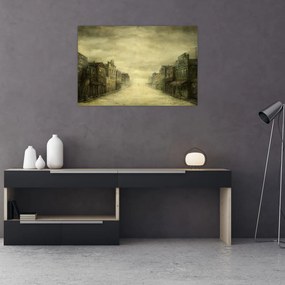 Tablou - Oraș colorat, abstracție (90x60 cm)