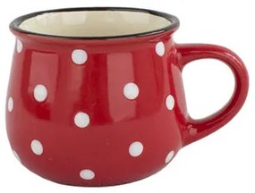 Cană ceramică Dots 230 ml, roșie, 230 ml