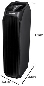 Purificator de aer Toshiba CAF-Z45FR, 20 m², 54 W, 228 m³/h, 3 moduri, Ionizare, HEPA, 32 dB, Negru