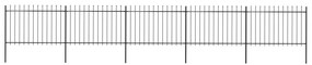 vidaXL Gard de grădină cu vârf tip suliță din oțel 892,5x120 cm, negru