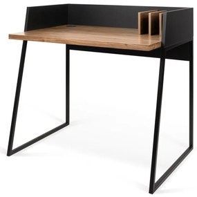 Birou TemaHome Volga, cu aspect de lemn de nuc - negru