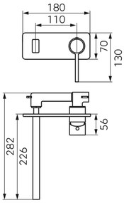 Baterie lavoar FDesign Zaffiro, montaj incastrat, corp ingropat inclus, alb mat - FDSFD1-ZFR-3PA-33