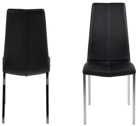 Scaun de sufragerie AMAL 1 buc. negru/crom mat