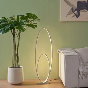 Lampă de podea de design bej, incl. LED, cu dimmer în 3 trepte - Boomerang