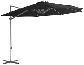 Umbrela in consola cu stalp din otel, negru, 300 cm Negru, 300 x 255 cm
