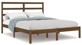 3104936 vidaXL Cadru de pat, maro miere, 140x200 cm, lemn masiv de pin