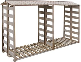 vidaXL Șopron lemne de foc, 300 x 90 x 176 cm, lemn de pin tratat