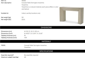 Consola LUX din travertin Tarrington