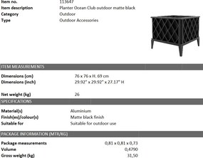 Ghiveci, Suport flori pentru exterior Ocean Club, negru 113647 HZ