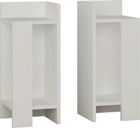Set 2 noptiere Elos, alb, PAL melaminat, 25x27x60 cm