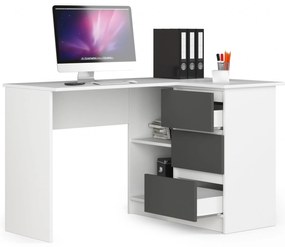 Masă PC de colț Bodhi (Alb + gri) (D). 1070841