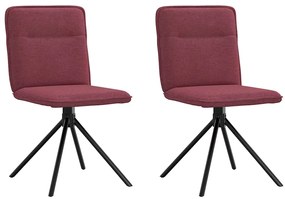 vidaXL Scaune de bucătărie, 2 buc., roșu vin, material textil