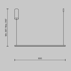 Lustra LED suspendata liniara stil minimalist Halo 80cm negru