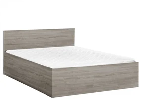 Pat de o persoana stejar trufa, SOFIA 120 x 200 cm Saltele: Cu saltele Deluxe 10 cm, Somiera pat: Fara somiera
