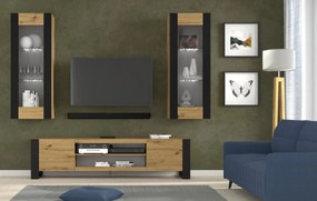 Mobilier living Montana C (Stejar artisan + Negru). 1124961