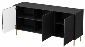 Comoda Bullet KM-1 L155 cm negru/auriu