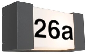 Aplica de exterior antracit cu număr de casă IP54 - Tide H