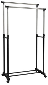 Cuier mobil, inox plastic negru, OLIVER Negru