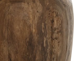 Vază decorativă, stil natural rustic, culoare natur, din lemn de tec, „Teak”