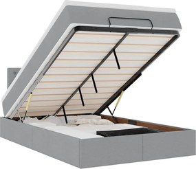 vidaXL Pat otoman cu saltea țesătură gri deschis 120x200 cm