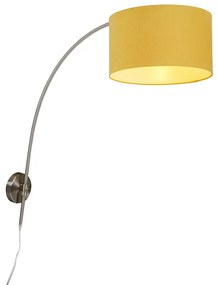 Lampă de perete arcadă din oțel cu abajur galben 35/35/20 reglabilă