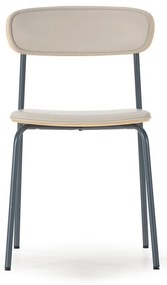 Scaune de dining bej stivuibile 2 buc. tapițate Saula – Marckeric