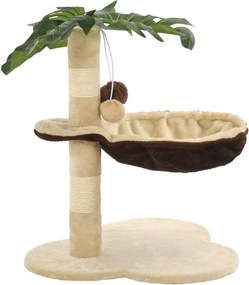 vidaXL Ansamblu pisici cu stâlpi funie sisal, 50 cm, bej și maro