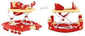 Premergator cu sistem de balansare Baby Care™ H914, cu melodii, functie balansoar,Ratusca, Rosu