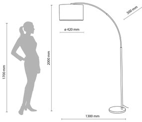 Lampadar ZENITH 1xE27/15W/230V crom mat/alb
