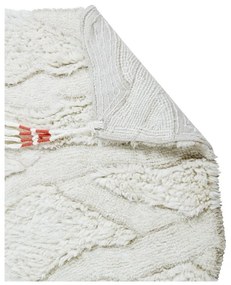 Covor tip traversă alb lavabil/țesut manual din lână 70x200 cm Enkang Ivory – Lorena Canals